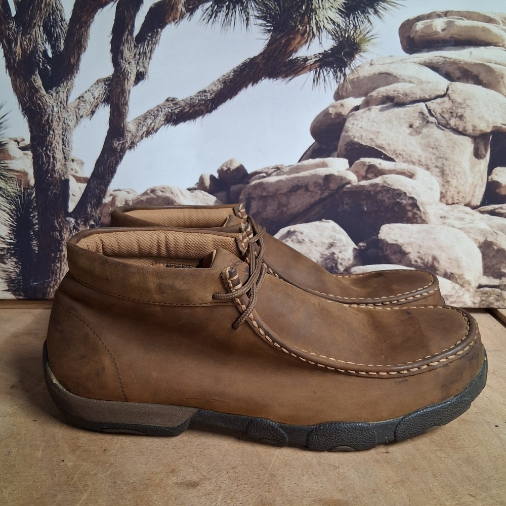 Twisted X Mens Driving Moc Chukka Boots Brown Leather MDM0003 Size 12 M